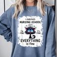 I Survived Nursing School Graduation 2025 Comfort Colors Sweatshirt Blue Jean