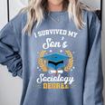 I Survived My Son's Sociology Degree Graduation Comfort Colors Sweatshirt Blue Jean