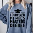 I Survived My Wife's Masters Degree Graduation Class Of 2025 Comfort Colors Sweatshirt Blue Jean