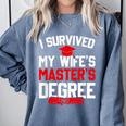 I Survived My Wife's Master's Degree Graduation Comfort Colors Sweatshirt Blue Jean