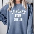 Teacher Established 2018 Shirt For Teacher Graduation Men Women Comfort Colors Sweatshirt Blue Jean