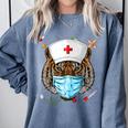 Tiger Nurse RN ER Nursing School Graduation Comfort Colors Sweatshirt Blue Jean