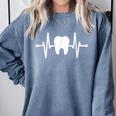 Tooth Heartbeat Dentist Graduation Party Dental Heartbeat Comfort Colors Sweatshirt Blue Jean