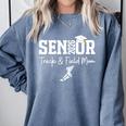 Track & Field Senior Mom Class Of 2026 Graduation 26 Comfort Colors Sweatshirt Blue Jean