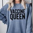 Vaccine Queen Nursing Graduation Shirt Comfort Colors Sweatshirt Blue Jean