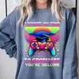 Video Gamer Graduate Graduation Grad Gaming Comfort Colors Sweatshirt Blue Jean