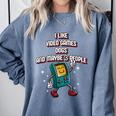 I Like Video Games Dogs And Maybe 3 People Gamer Introvert Comfort Colors Sweatshirt Blue Jean I Like Video Games Dogs And Maybe 3 People Gamer Introvert Comfort Colors Sweatshirt Blue Jean
