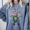 I Like Video Games Dogs And Maybe 3 People Gamer Introvert Comfort Colors Sweatshirt Blue Jean I Like Video Games Dogs And Maybe 3 People Gamer Introvert Comfort Colors Sweatshirt Blue Jean