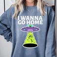I Wanna Go Home Introvert UFO UAP Flying Saucer Trippy Alien Comfort Colors Sweatshirt Blue Jean I Wanna Go Home Introvert UFO UAP Flying Saucer Trippy Alien Comfort Colors Sweatshirt Blue Jean