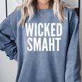 Wicked Smaht Boston Accent Graduation Tee Comfort Colors Sweatshirt Blue Jean