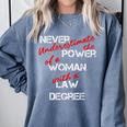 Woman Law Degree Graduation Diploma Party Comfort Colors Sweatshirt Blue Jean