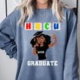 Women HBCU Grad 2025 College Graduation Apparel Comfort Colors Sweatshirt Blue Jean
