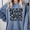 Women Senior Mom Class Of 2026 Retro Graduation Senior Mama Comfort Colors Sweatshirt Blue Jean