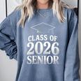 Women's Class Of 2026 Senior Graduation School College Comfort Colors Sweatshirt Blue Jean