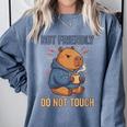 Women's Grouchy Capybara Not Friendly Do Not Touch Introvert Comfort Colors Sweatshirt Blue Jean Women's Grouchy Capybara Not Friendly Do Not Touch Introvert Comfort Colors Sweatshirt Blue Jean