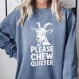 Women's Please Chew Quieter Introvert Quietness Silence Lover Comfort Colors Sweatshirt Blue Jean Women's Please Chew Quieter Introvert Quietness Silence Lover Comfort Colors Sweatshirt Blue Jean