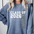 Women's Senior Class Of 2026 Graduation Year High School & College Comfort Colors Sweatshirt Blue Jean