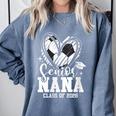 Women's Senior Nana Class Of 2026 Soccer Graduation Heart Comfort Colors Sweatshirt Blue Jean