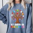 67 Days In The Books Reading Teacher 67th Day Of School Kids Comfort Colors Sweatshirt Denim