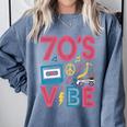 70s Retro Style Roller Skate Cassette Music Nostalgia Comfort Colors Sweatshirt Denim 70s Retro Style Roller Skate Cassette Music Nostalgia Comfort Colors Sweatshirt Denim