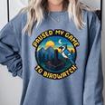 8-Bit Gamer Birder Blue Jay Arcade Nostalgia Nature Comfort Colors Sweatshirt Denim
