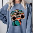 80s 90s Retro Party Costume Nostalgia Boombox Music Hip Hop Comfort Colors Sweatshirt Denim