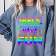80's Girls Just Wanna Have Fun Nostalgia 1980s Style Premium Tri-Blend Comfort Colors Sweatshirt Denim