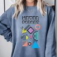 80s Nostalgia Never Forget Comfort Colors Sweatshirt Denim
