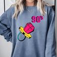 90’s Ring Retro Nostalgia Colorful Throwback Comfort Colors Sweatshirt Denim