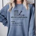 Abibliophobia The Fear Of Running Out Of Books Comfort Colors Sweatshirt Denim