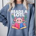 Axolotl Books Readsalotl Reading Bookworm Boys Girls Comfort Colors Sweatshirt Denim Axolotl Books Readsalotl Reading Bookworm Boys Girls Comfort Colors Sweatshirt Denim
