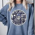 Back To The 2000s Tech Nostalgia Comfort Colors Sweatshirt Denim