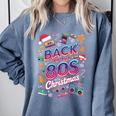 Back To-The 80 s Christmas Retro Cassette Boombox Nostalgia Comfort Colors Sweatshirt Denim