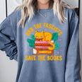 Ban The Fascist Save The Books For a Book Fan Comfort Colors Sweatshirt Denim
