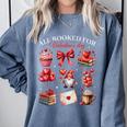 All Booked For Valentine Coquette Bow Girl Women Teacher Comfort Colors Sweatshirt Denim All Booked For Valentine Coquette Bow Girl Women Teacher Comfort Colors Sweatshirt Denim