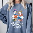 Bookish Goose Cute Geese With Hats Reading Books Comfort Colors Sweatshirt Denim Bookish Goose Cute Geese With Hats Reading Books Comfort Colors Sweatshirt Denim