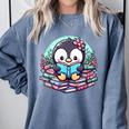Bookish Penguin Heart A Readers Love Penguins Comfort Colors Sweatshirt Denim Bookish Penguin Heart A Readers Love Penguins Comfort Colors Sweatshirt Denim
