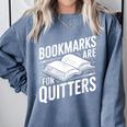 Bookmarks Quote Library Book Reader Comfort Colors Sweatshirt Denim