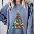 Bookmas Christmas Book Tree Book Lover English Teacher Comfort Colors Sweatshirt Denim Bookmas Christmas Book Tree Book Lover English Teacher Comfort Colors Sweatshirt Denim