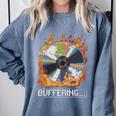Buffering Glitched CD On Fire 2000s Nostalgia Comfort Colors Sweatshirt Denim