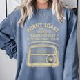 Burnt Toast And A Weekend Radio Show 80s 90s Nostalgia Comfort Colors Sweatshirt Denim