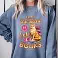 Cat Shirts For Women Book Lover Shirt Cats And Books Comfort Colors Sweatshirt Denim