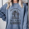 Cats Plants And Books Shirt Plant Lover Gardening Comfort Colors Sweatshirt Denim Cats Plants And Books Shirt Plant Lover Gardening Comfort Colors Sweatshirt Denim