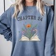 Chapter 24 Book Lovers & Readers 24th Birthday Wildflowers Comfort Colors Sweatshirt Denim Chapter 24 Book Lovers & Readers 24th Birthday Wildflowers Comfort Colors Sweatshirt Denim