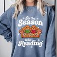Christmas Book Lover Gingerbread Library Reading Bookaholic Comfort Colors Sweatshirt Denim