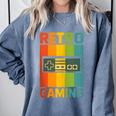 Classic Retro Gaming Nostalgia Comfort Colors Sweatshirt Denim