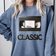 Classic VHS Tape Nostalgia Retro Comfort Colors Sweatshirt Denim