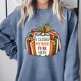 I Closed My Book To Be Here Fall Pumpkin Comfort Colors Sweatshirt Denim