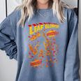 Comic Book Superhero Fall Season Leaf Blower Comfort Colors Sweatshirt Denim