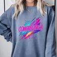 Cowabunga Retro 80s 90s Nostalgia Slang Neon Grunge Art Comfort Colors Sweatshirt Denim